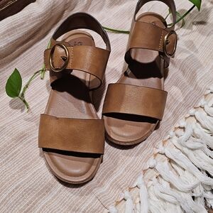 EuroSoft Brown Leather Sandals